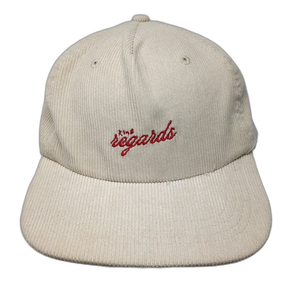 Cotton On 5 Panel Hat Beige One Size Corduroy Kind Regards Red Script Slideback